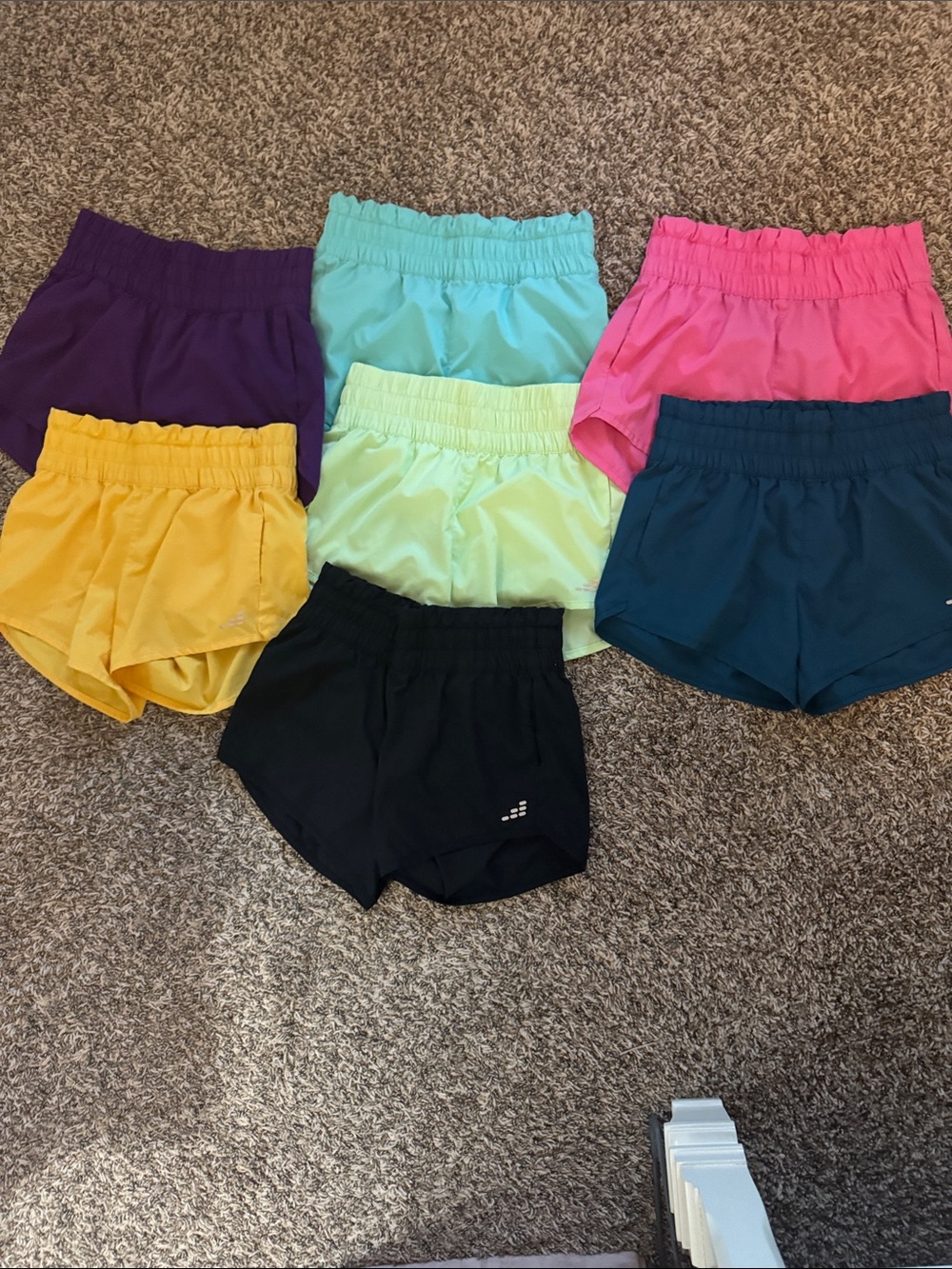 Kids Performance Elastic Waist Shorts - Multicolor set of 7 girls large 12-14